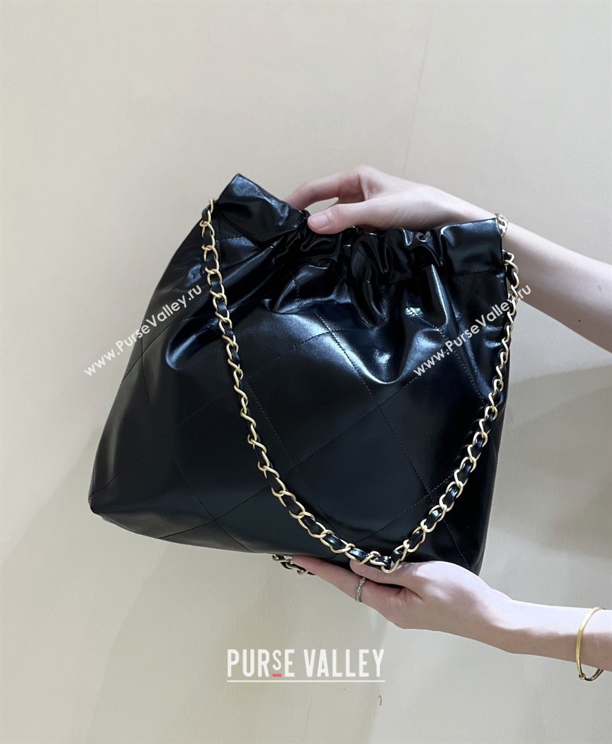 Chanel 22 Small Bag with Pockets in Shiny Calfskin AS3260 Black 2025 Top Quality (SHUNY-25081813)