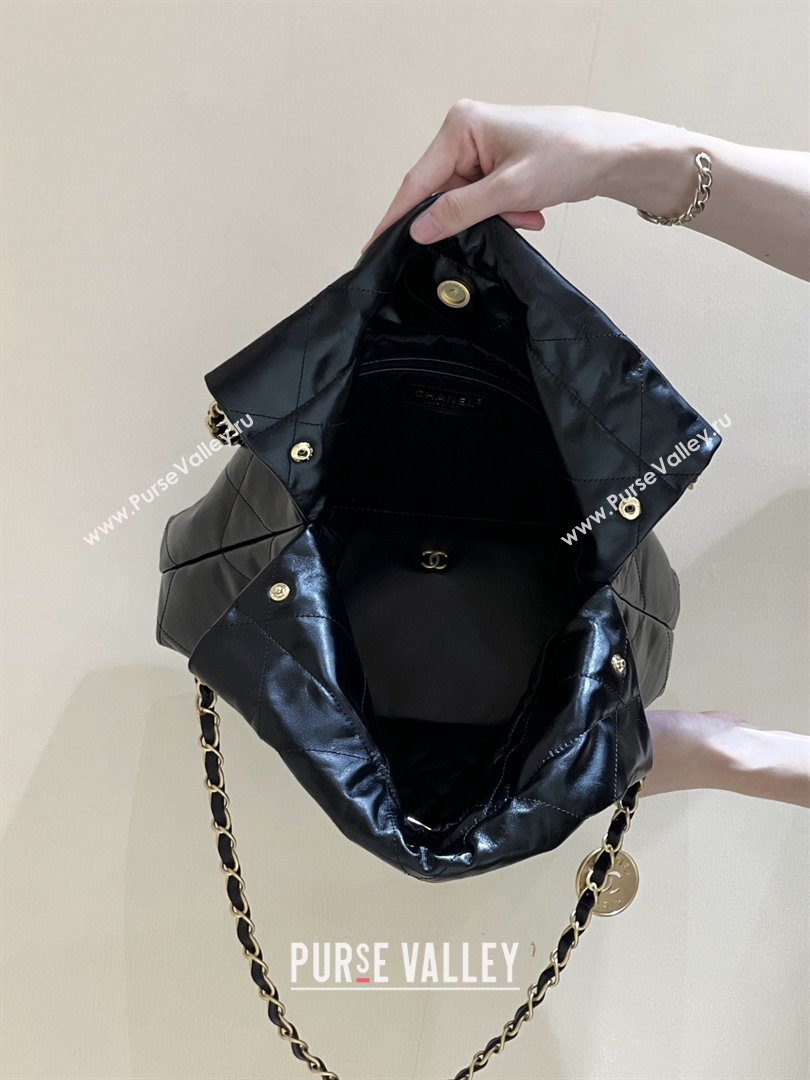 Chanel 22 Small Bag with Pockets in Shiny Calfskin AS3260 Black 2025 Top Quality (SHUNY-25081813)