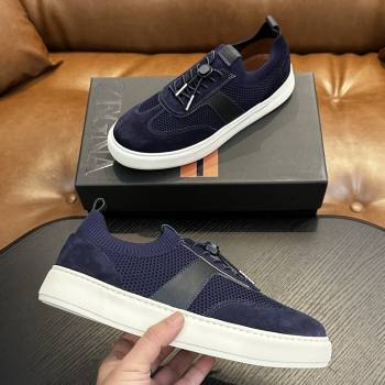 Zegna Mesh Suede Mens Sneakers Z81903 Blue 2025 (SHH-25081913)