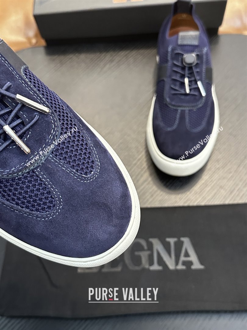 Zegna Mesh Suede Mens Sneakers Z81903 Blue 2025 (SHH-25081913)