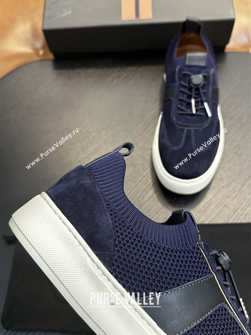 Zegna Mesh Suede Mens Sneakers Z81903 Blue 2025 (SHH-25081913)