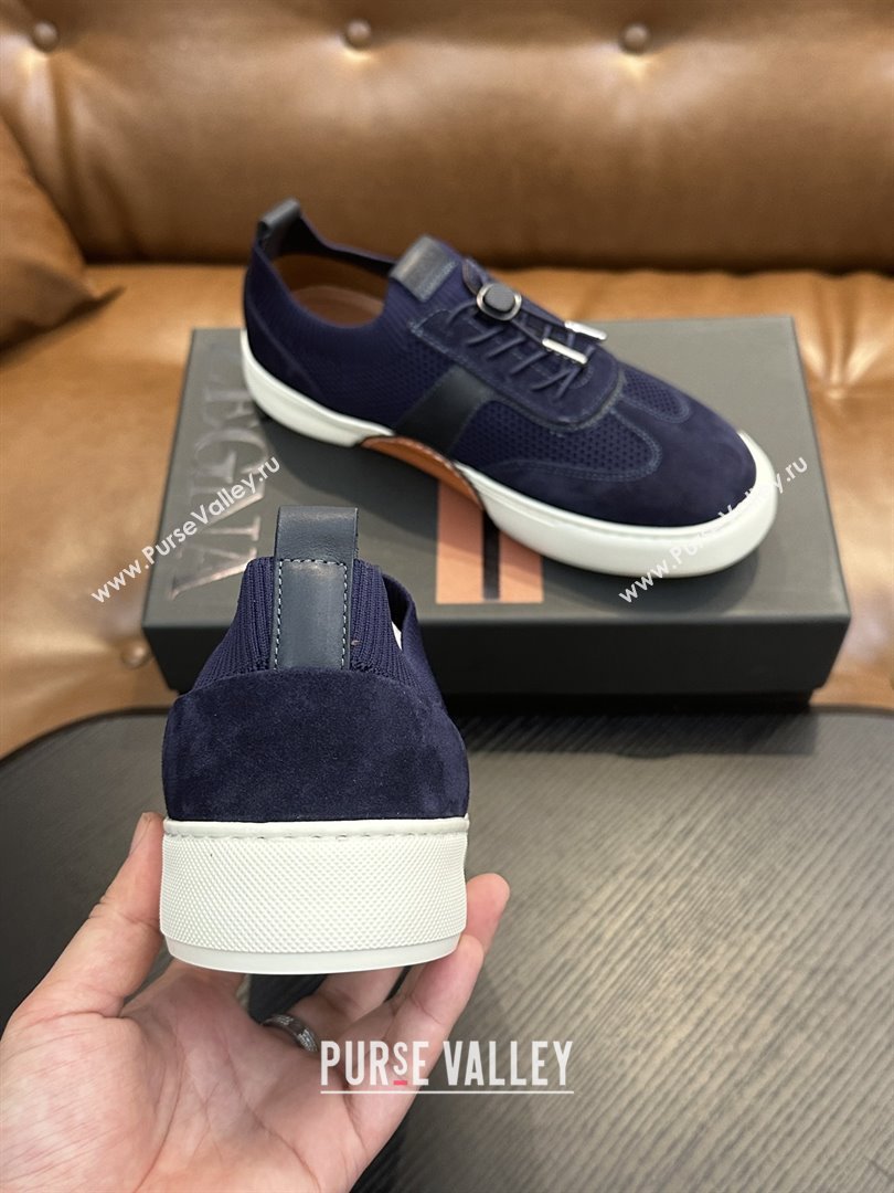 Zegna Mesh Suede Mens Sneakers Z81903 Blue 2025 (SHH-25081913)