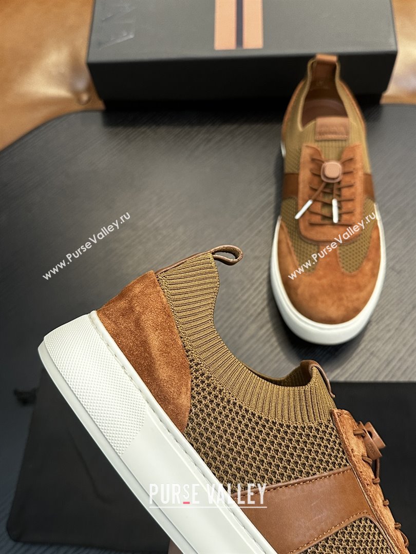 Zegna Mesh Suede Mens Sneakers Z81902 Brown 2025 (SHH-25081912)