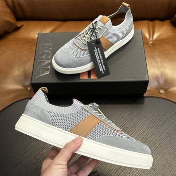 Zegna Mesh Suede Mens Sneakers Z81901 Grey 2025 (SHH-25081911)