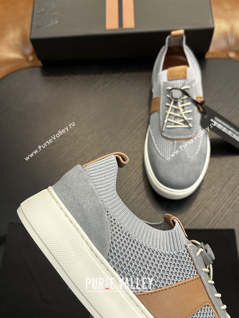 Zegna Mesh Suede Mens Sneakers Z81901 Grey 2025 (SHH-25081911)