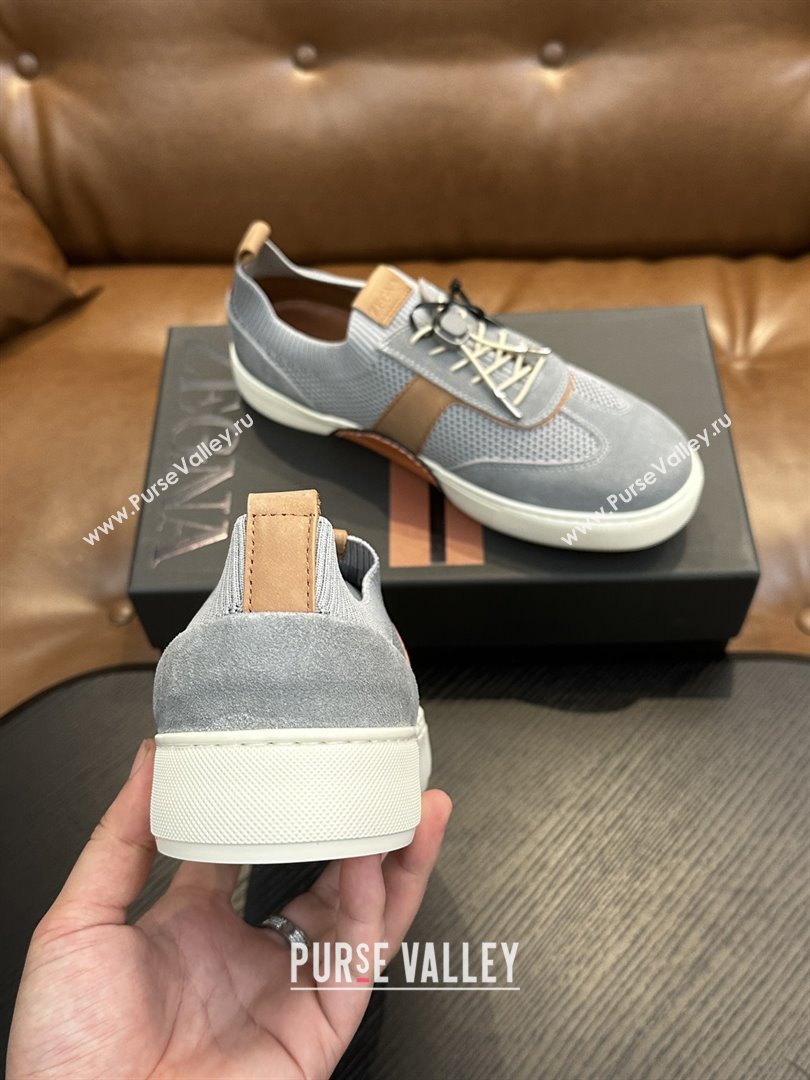 Zegna Mesh Suede Mens Sneakers Z81901 Grey 2025 (SHH-25081911)