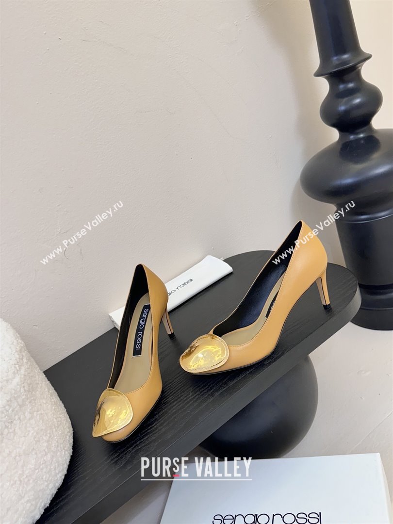 Sergio Rossi Lambskin Pumps 7.5cm Heel Beige 2025 (MD-25082002)