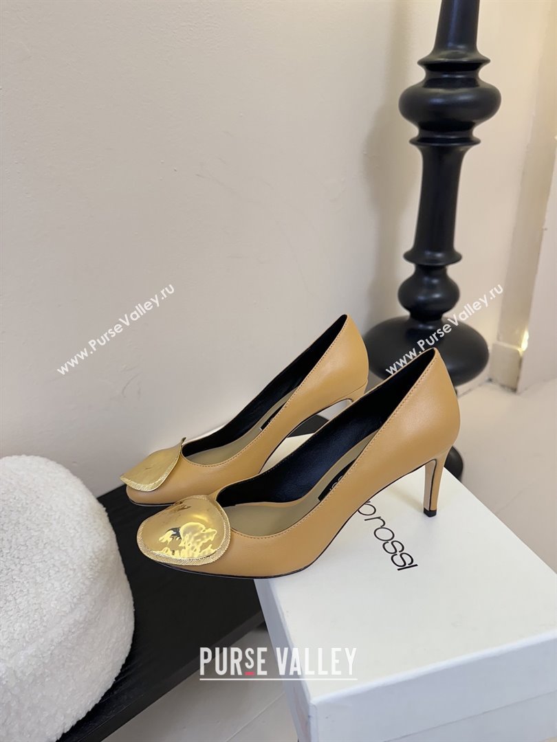 Sergio Rossi Lambskin Pumps 7.5cm Heel Beige 2025 (MD-25082002)