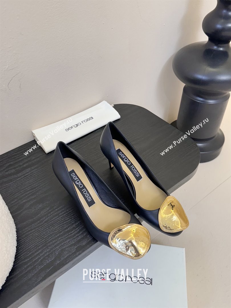 Sergio Rossi Lambskin Pumps 7.5cm Heel Black 2025 (MD-25082003)