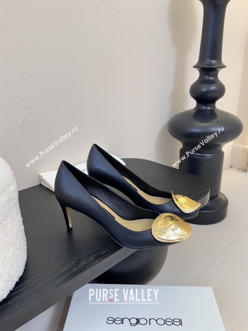 Sergio Rossi Lambskin Pumps 7.5cm Heel Black 2025 (MD-25082003)