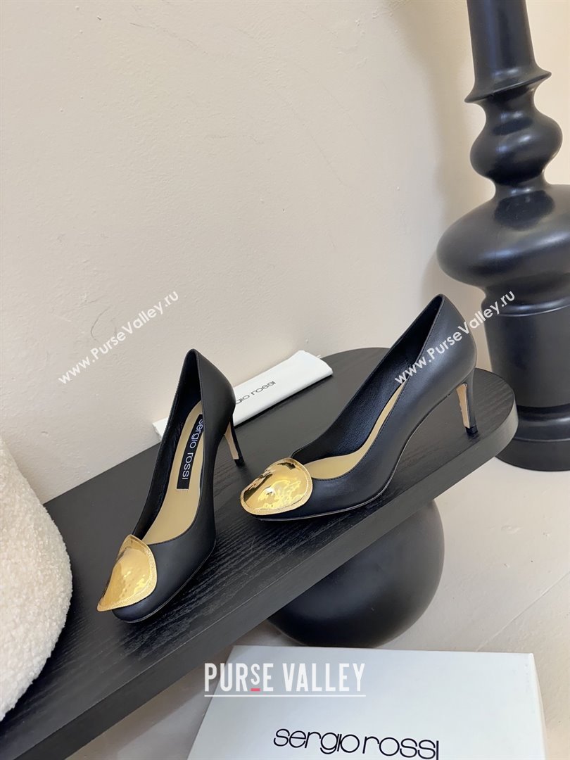 Sergio Rossi Lambskin Pumps 7.5cm Heel Black 2025 (MD-25082003)