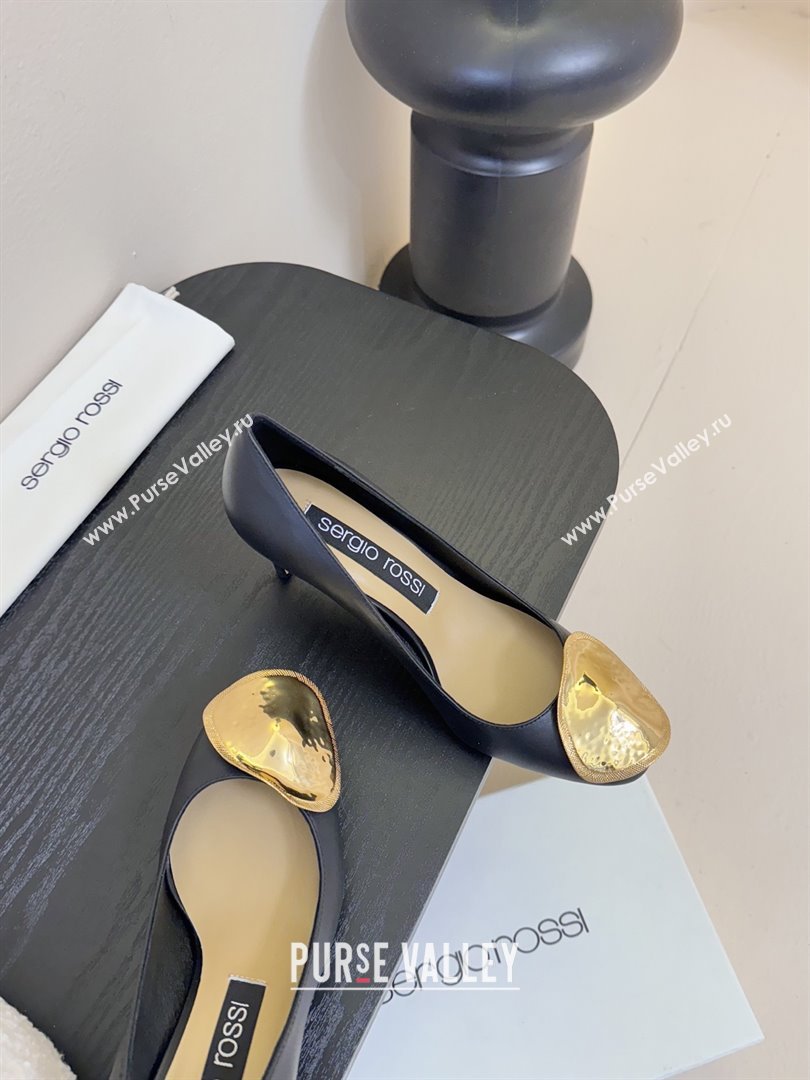 Sergio Rossi Lambskin Pumps 7.5cm Heel Black 2025 (MD-25082003)