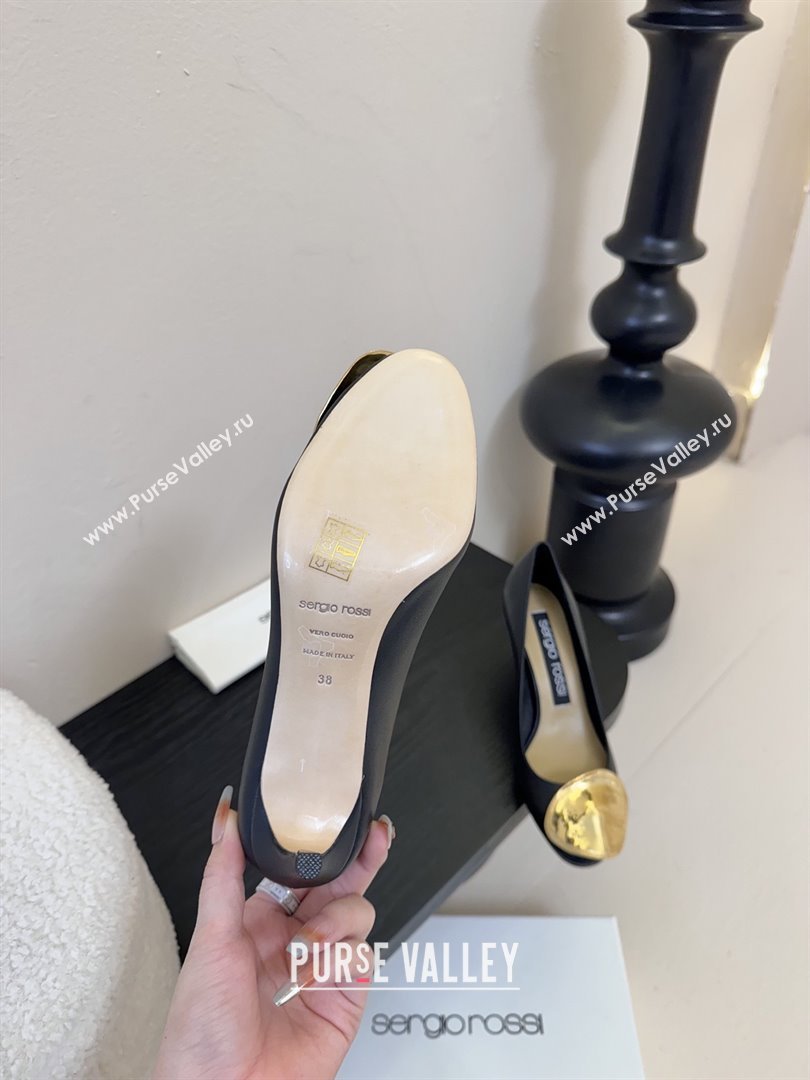 Sergio Rossi Lambskin Pumps 7.5cm Heel Black 2025 (MD-25082003)