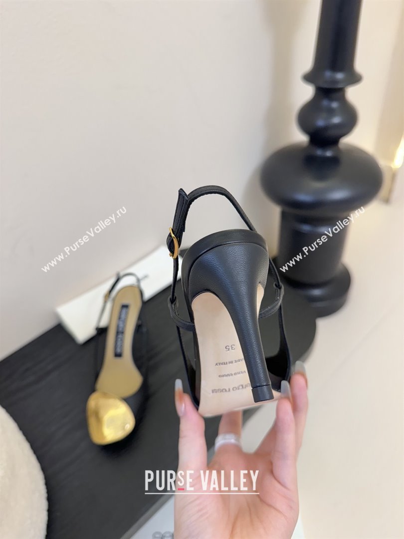 Sergio Rossi Lambskin Slingbacks Pumps 7.5cm Heel Black 2025 (MD-25082006)