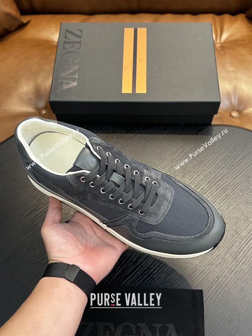 Zegna Mesh Calfskin Mens Sneakers Z81908 Grey 2025 (SHH-25081917)