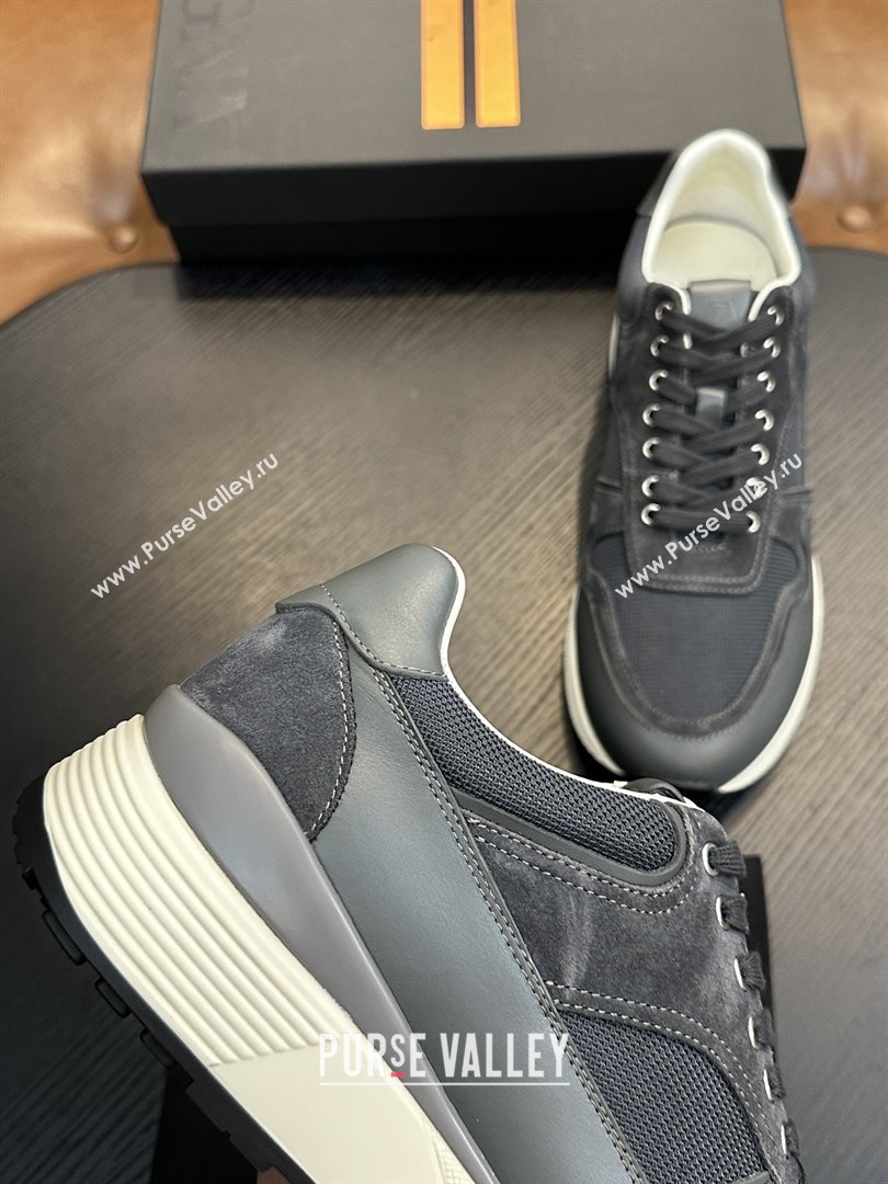 Zegna Mesh Calfskin Mens Sneakers Z81908 Grey 2025 (SHH-25081917)