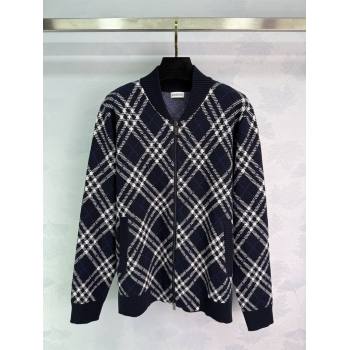 Burberry Zipped Wool Cardigan B82108 Blue 2025 (Q-25082108)