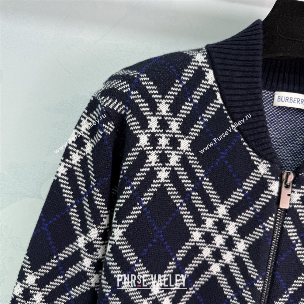 Burberry Zipped Wool Cardigan B82108 Blue 2025 (Q-25082108)
