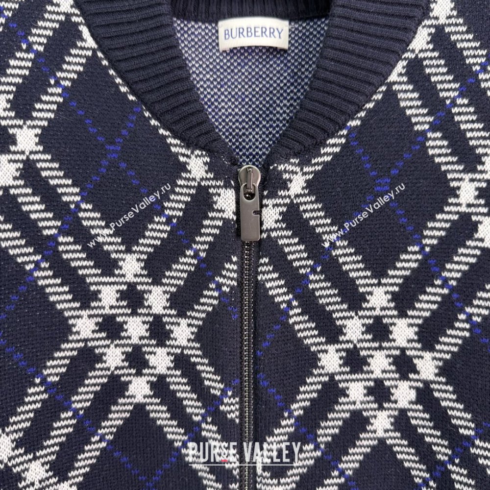 Burberry Zipped Wool Cardigan B82108 Blue 2025 (Q-25082108)