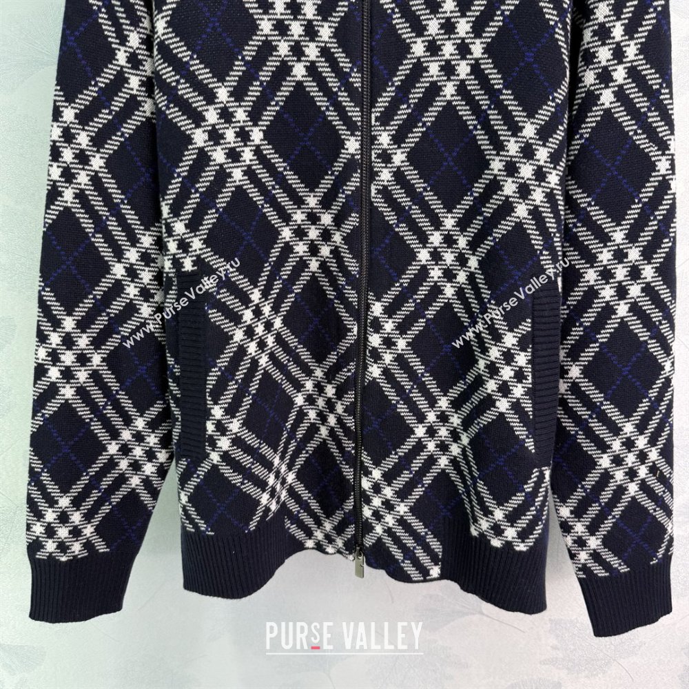 Burberry Zipped Wool Cardigan B82108 Blue 2025 (Q-25082108)