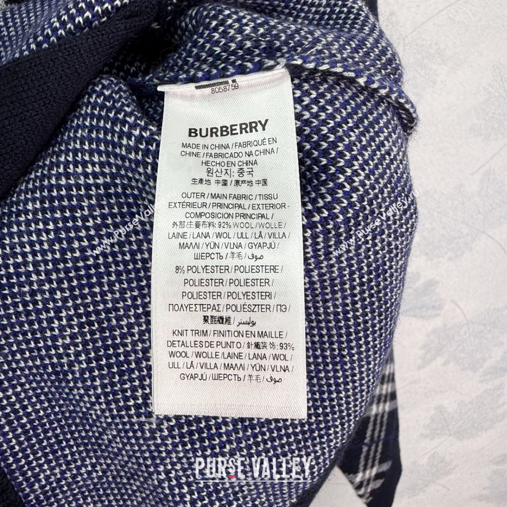 Burberry Zipped Wool Cardigan B82108 Blue 2025 (Q-25082108)