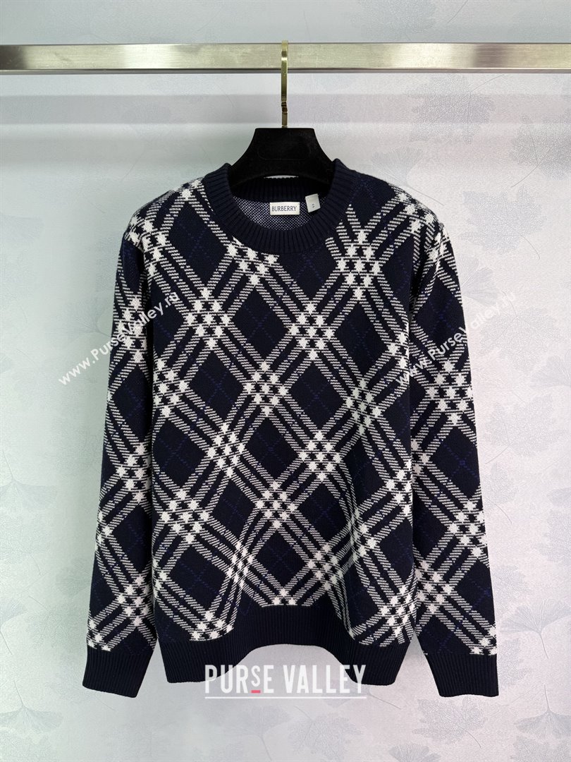Burberry Zipped Wool Sweater B82109 Blue 2025 (Q-25082109)