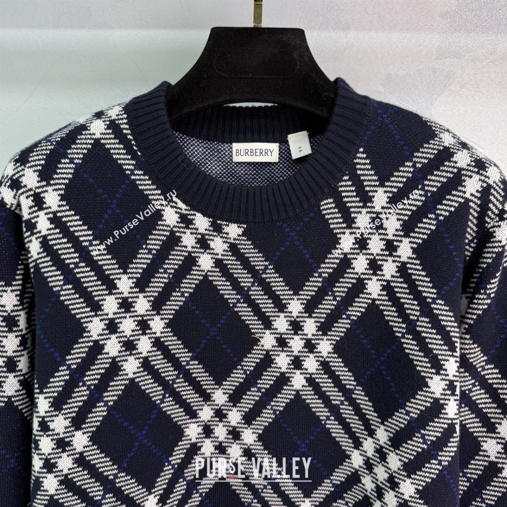 Burberry Zipped Wool Sweater B82109 Blue 2025 (Q-25082109)