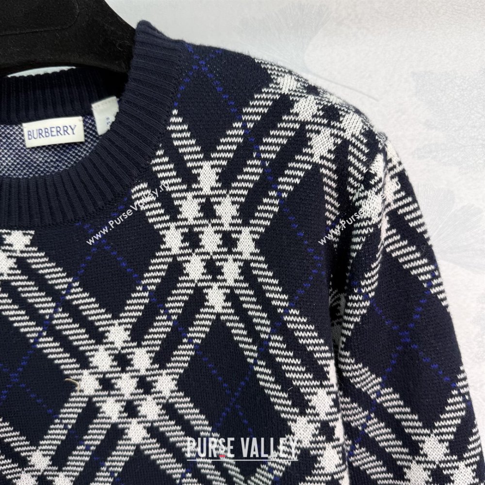 Burberry Zipped Wool Sweater B82109 Blue 2025 (Q-25082109)