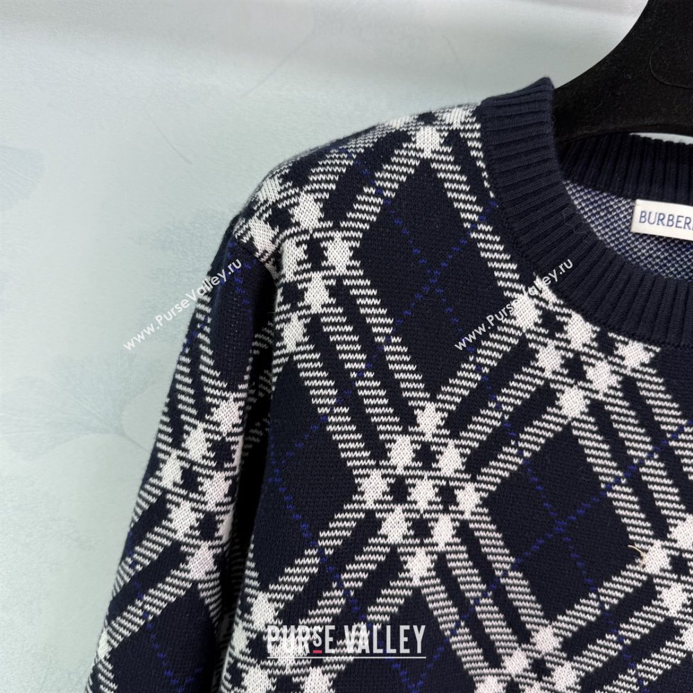 Burberry Zipped Wool Sweater B82109 Blue 2025 (Q-25082109)