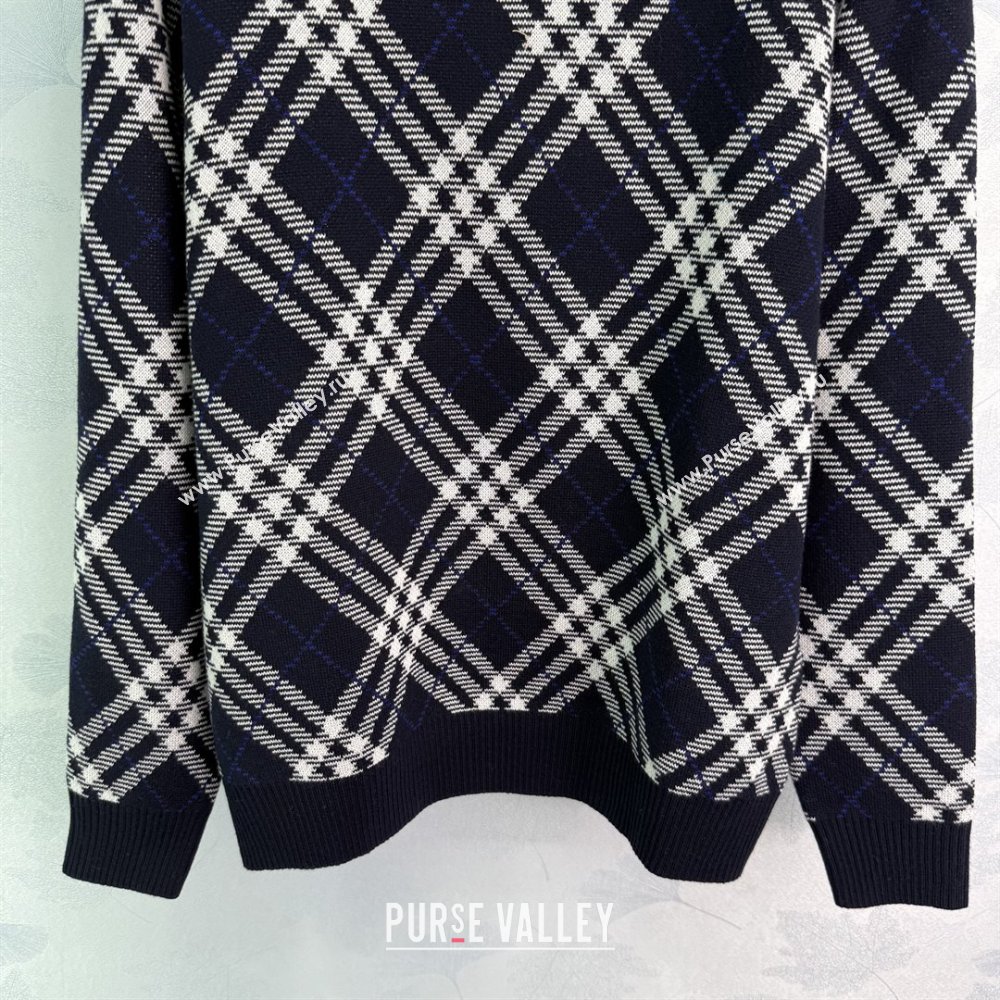 Burberry Zipped Wool Sweater B82109 Blue 2025 (Q-25082109)