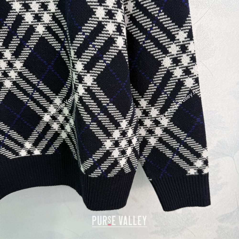 Burberry Zipped Wool Sweater B82109 Blue 2025 (Q-25082109)