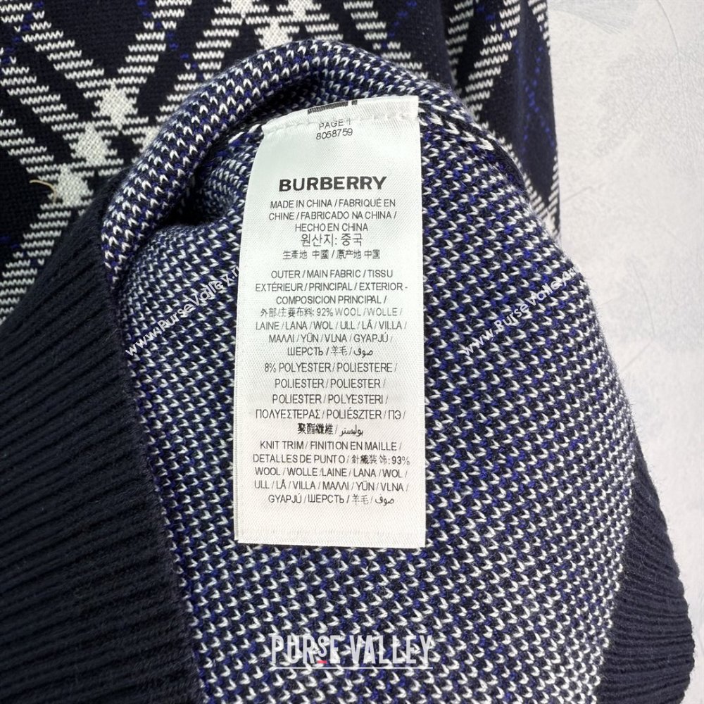 Burberry Zipped Wool Sweater B82109 Blue 2025 (Q-25082109)