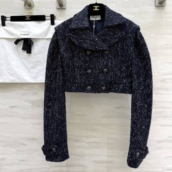 Chanel Tweed Sequins Jacket CH82129 Blue 2025 (Q-25082129)