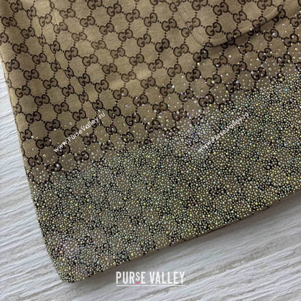 Gucci GG Skirt with Crystals G82137 Brown 2025 (Q-25082137)