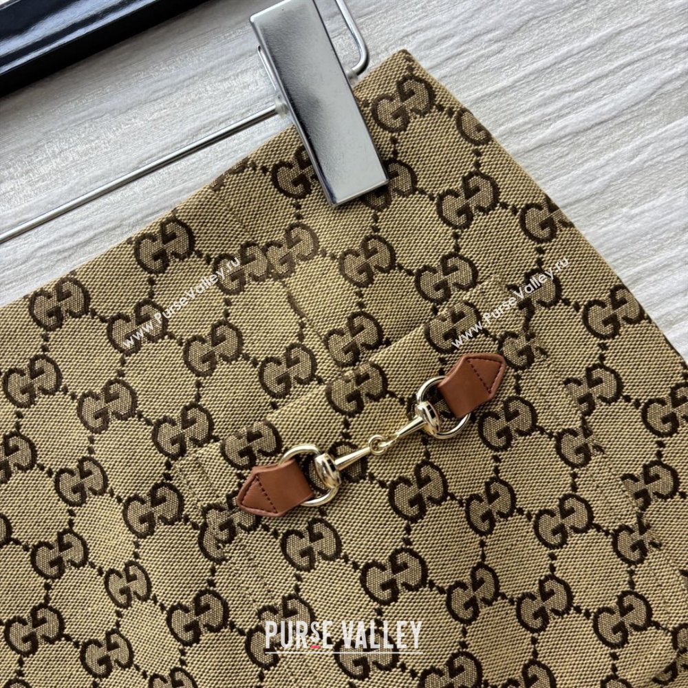 Gucci GG Skirt with Crystals G82137 Brown 2025 (Q-25082137)