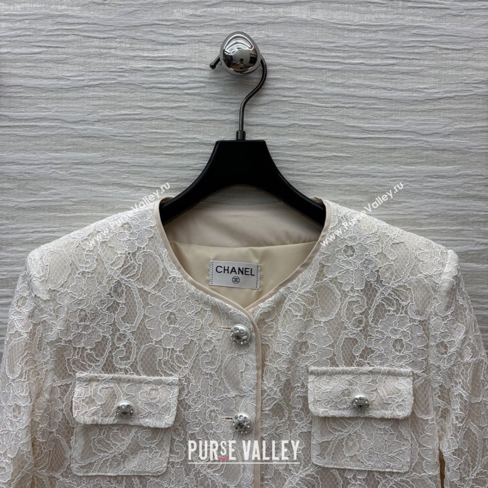 Chanel Lace Jacket CH82140 Beige/White 2025 (Q-25082140)