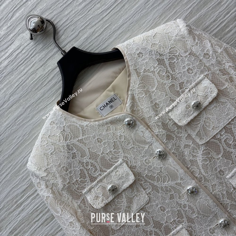 Chanel Lace Jacket CH82140 Beige/White 2025 (Q-25082140)