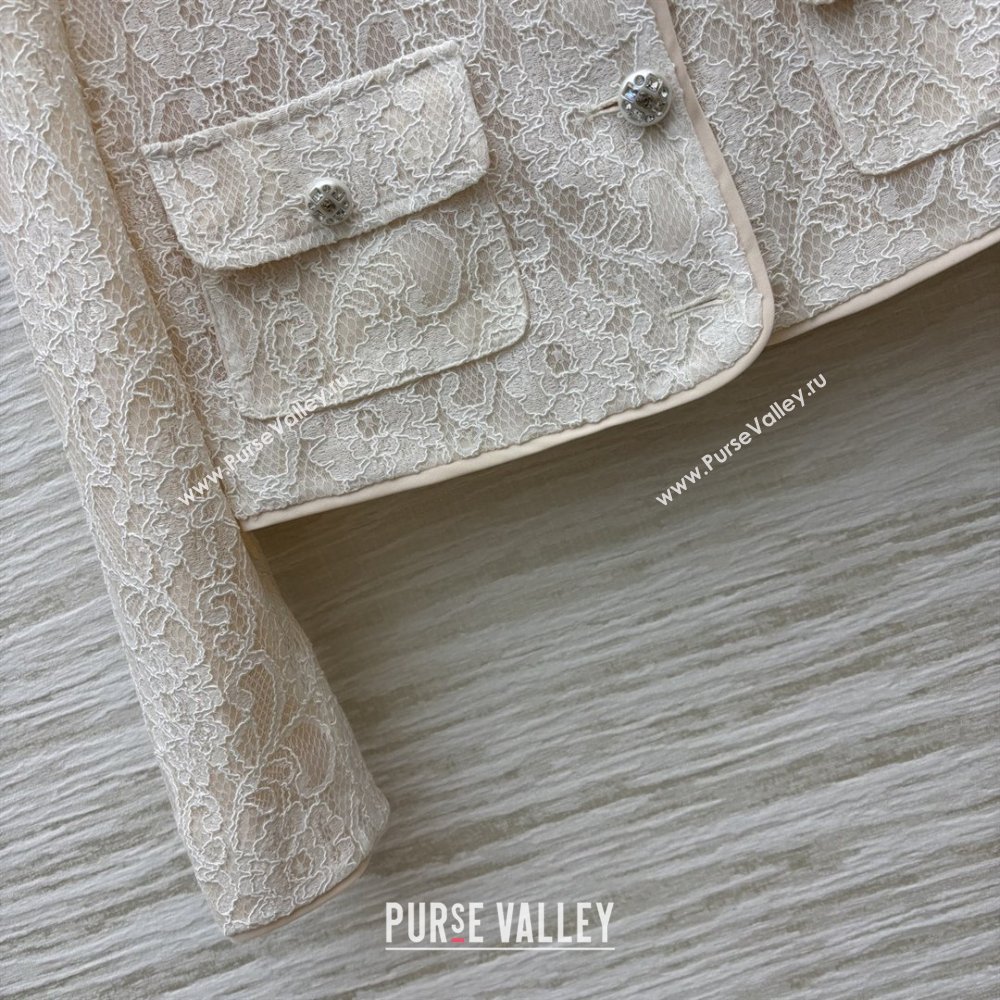 Chanel Lace Jacket CH82140 Beige/White 2025 (Q-25082140)