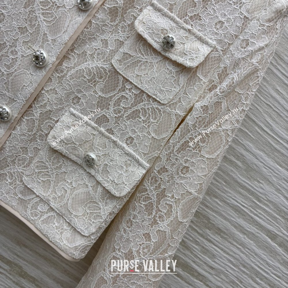 Chanel Lace Jacket CH82140 Beige/White 2025 (Q-25082140)