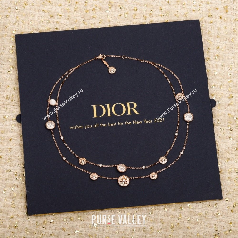 Dior Rose Des Vents Necklace D082809 Pink Gold 2025 (MLD-25082809)
