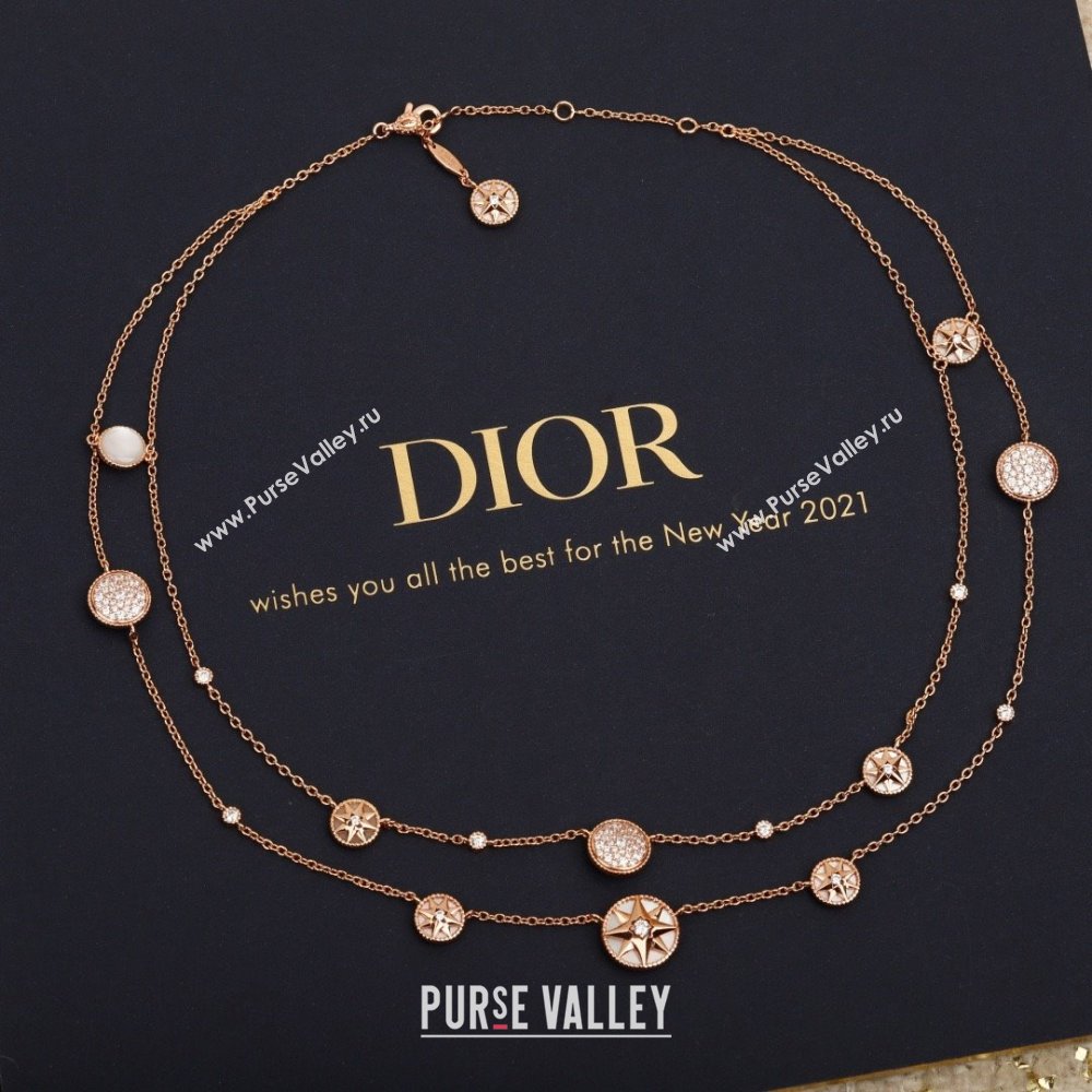 Dior Rose Des Vents Necklace D082809 Pink Gold 2025 (MLD-25082809)