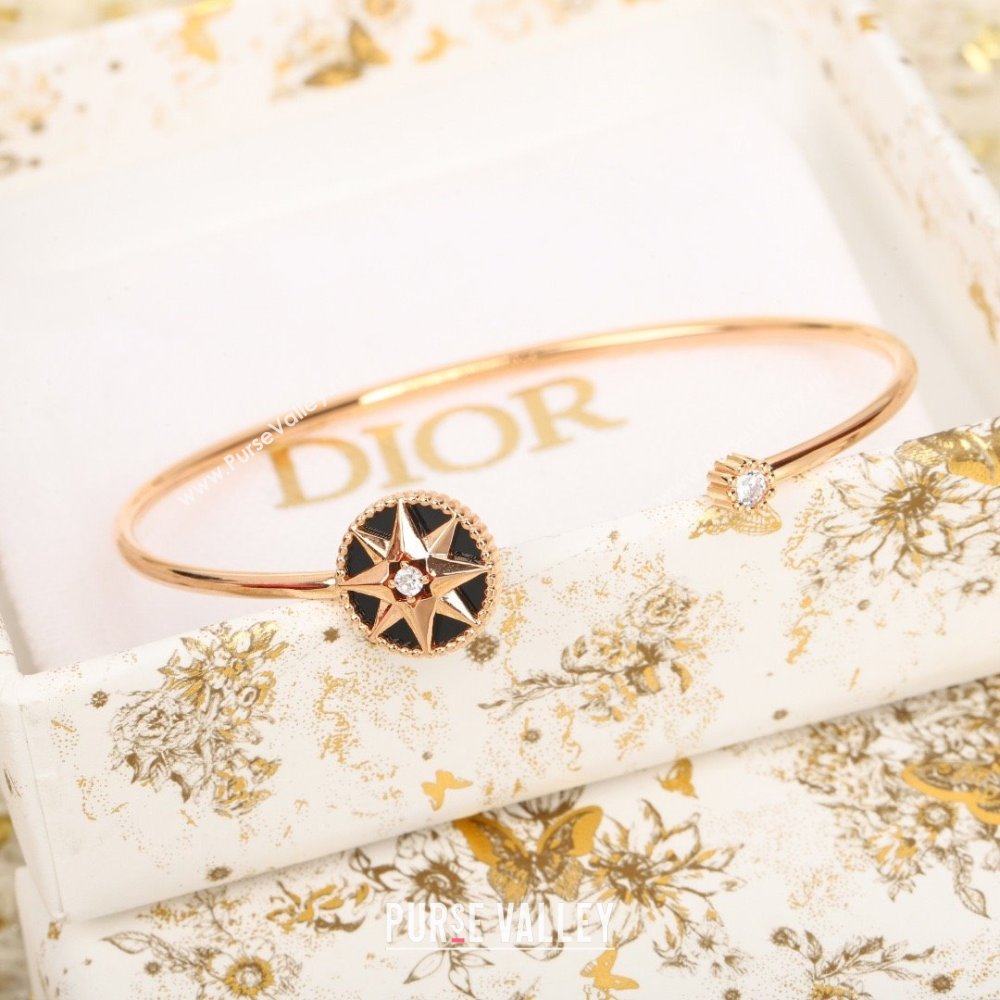Dior Rose Des Vents Bracelet D082803 Pink Gold/Black 2025 (MLD-25082803)