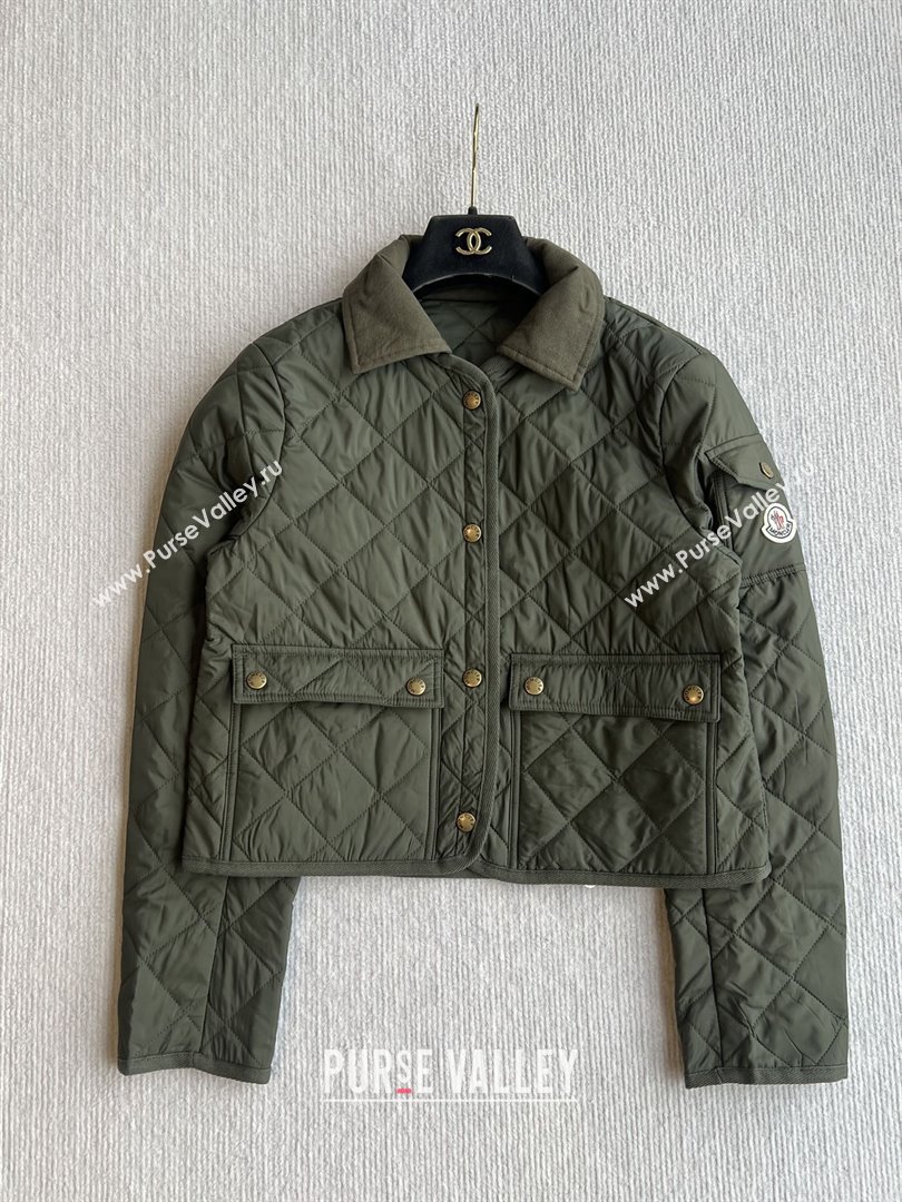 Moncler Diamond-Quilted Padded Jacket M82915 Green 2025 (Q-25082915)