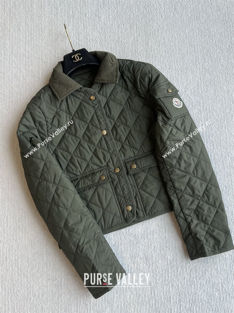 Moncler Diamond-Quilted Padded Jacket M82915 Green 2025 (Q-25082915)