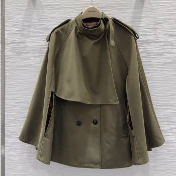 Burberry Cape Coat B090102 Green 2025 (Q-25090102)
