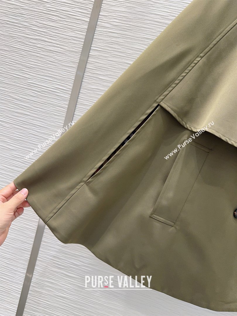 Burberry Cape Coat B090102 Green 2025 (Q-25090102)