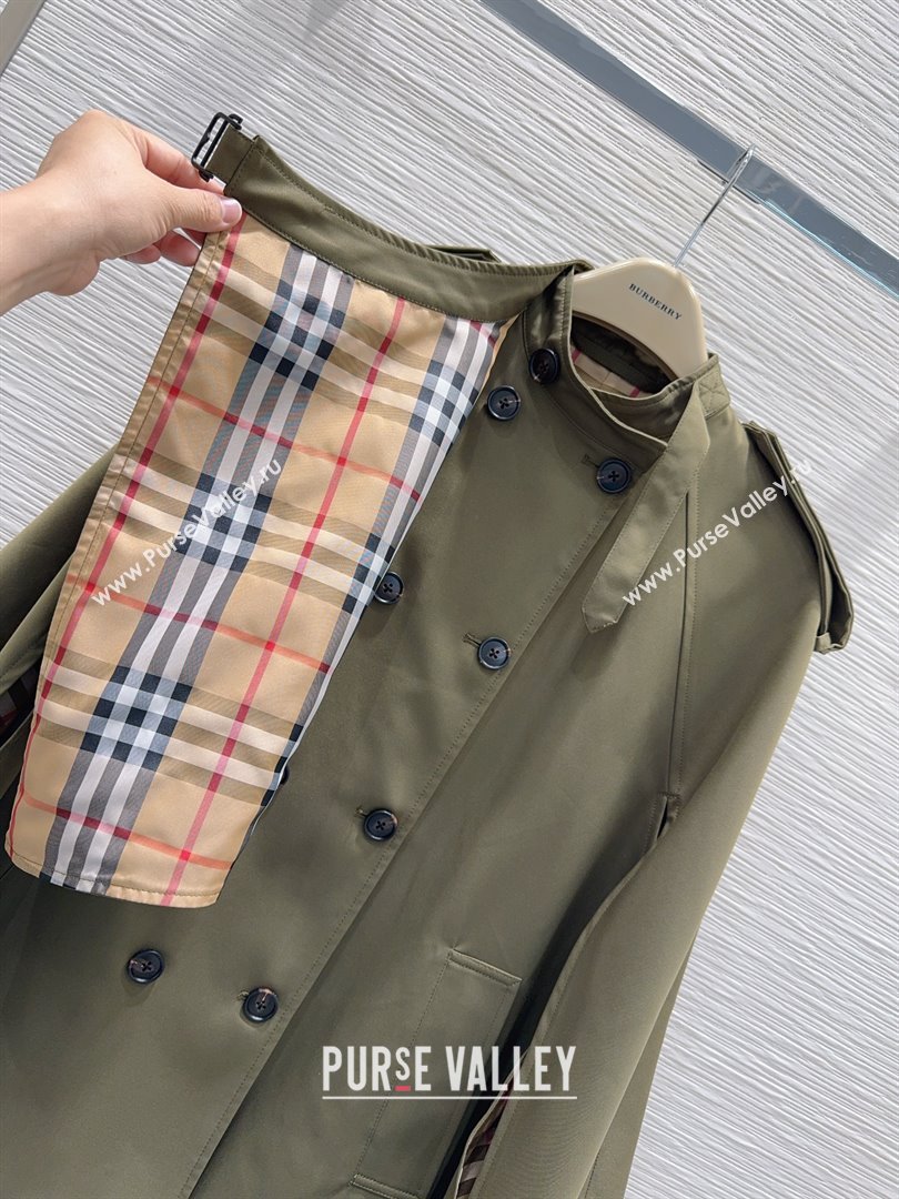 Burberry Cape Coat B090102 Green 2025 (Q-25090102)