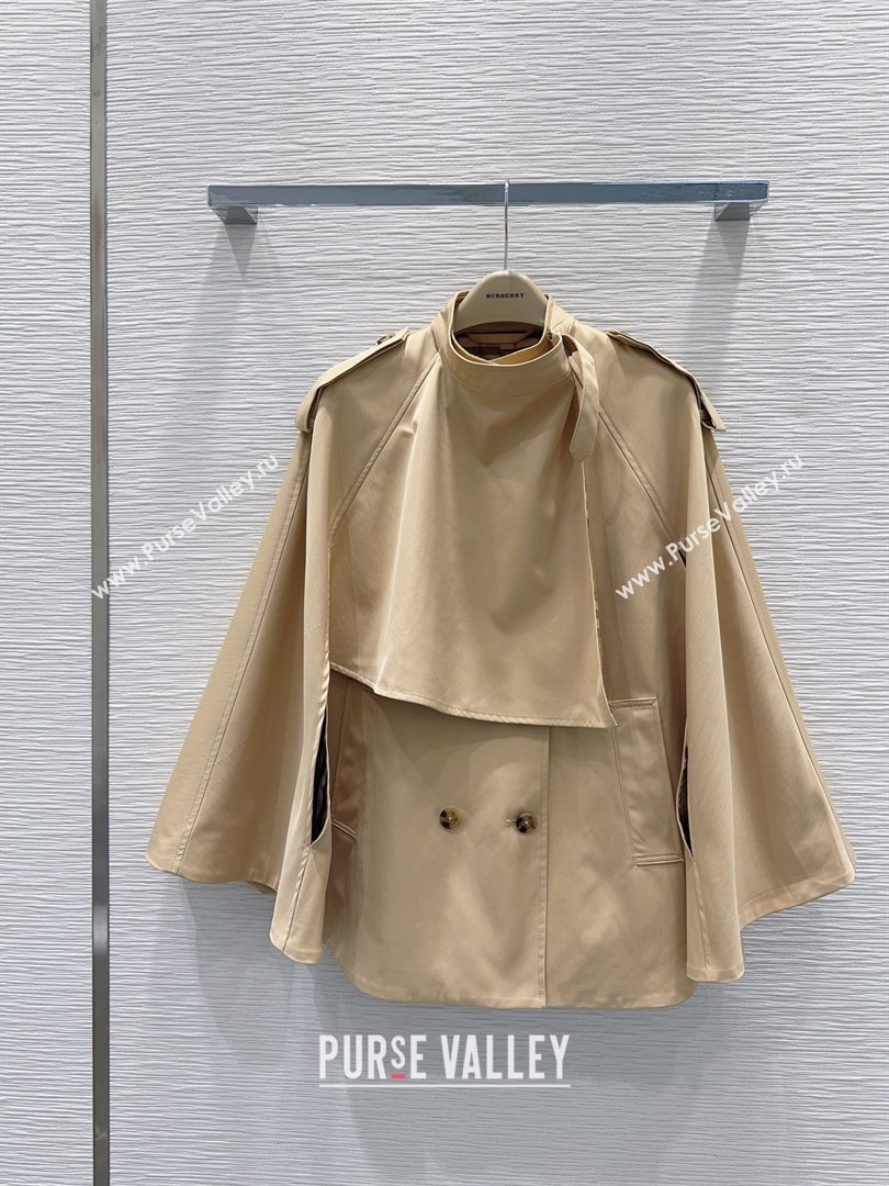 Burberry Cape Coat B090103 Khaki 2025 (Q-25090103)