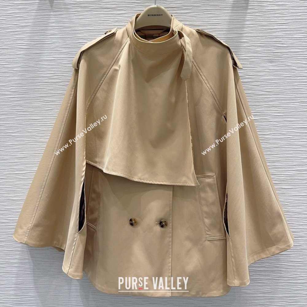 Burberry Cape Coat B090103 Khaki 2025 (Q-25090103)