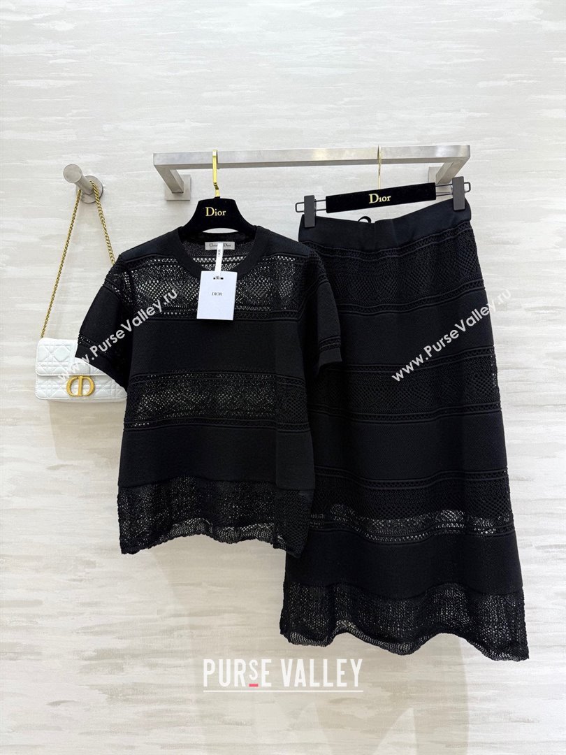 Dior Knit Top and Skirt D9215 Black 2025 (Q-25090215)